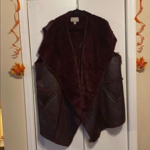 Plum Faux Shearling Fur Vest